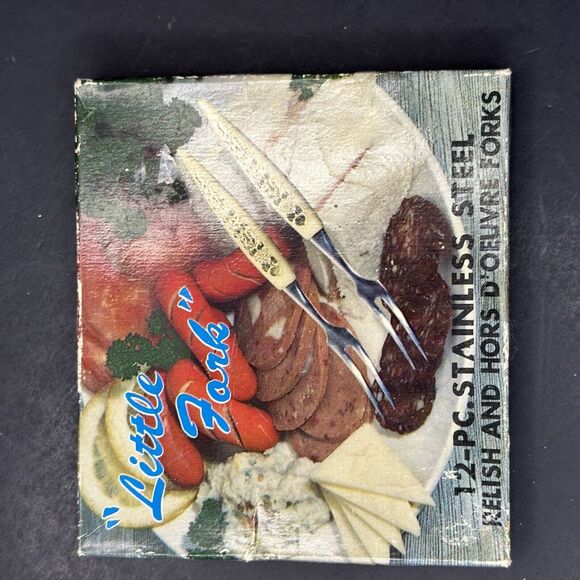 Vintage Little Fork Stainless Steel White Relish & Hors D'Oeuvre Fork Set of 11 - Picture 9 of 9